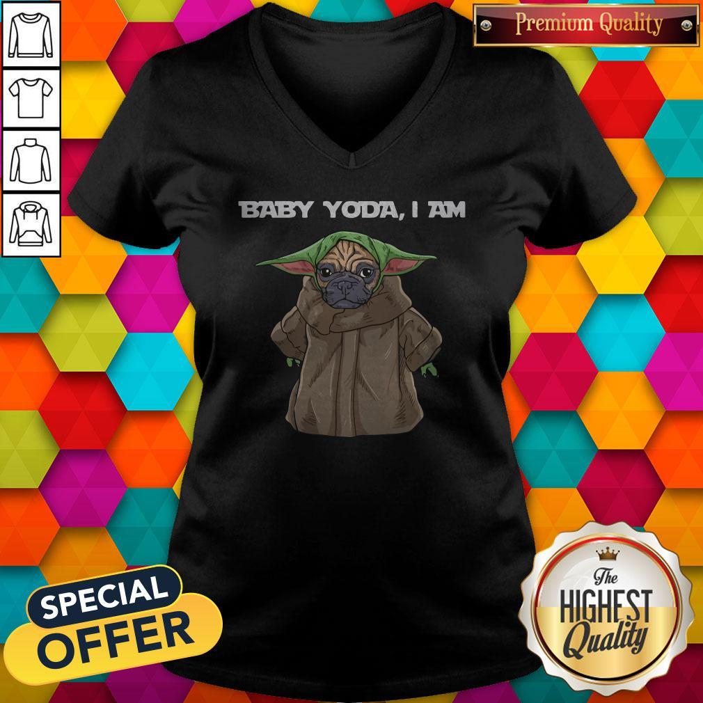 Wonderful I Like Baby Yoda I Am Pug V-neck Wonderful I Like Baby Yoda I Am Pug V-neck
