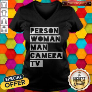Wonderful US Person Woman Man Camera TV V-neck