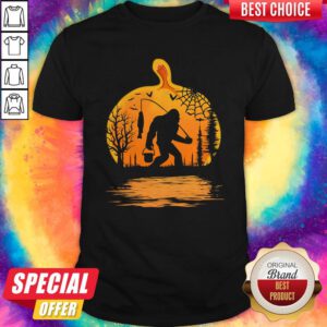 Beautiful Bigfoot Fishing Pumpkin Halloween Shirt