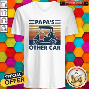 Beautiful Golf Papa's Other Car Vintage Retro V-neck