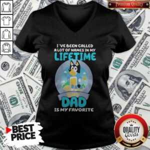 Bluey Bandit I’ve Been Called A Lot Of Names In My Lifetime But Dad Is My Favorite V-neck