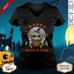Cool Baby Yoda Hug Pumpkin Happy Quar O Teen Halloween V-neck