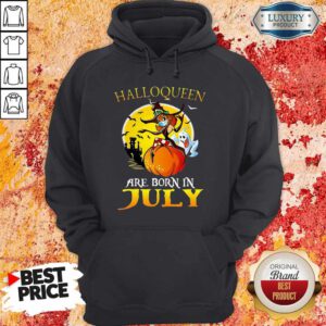 Cool Halloqueen Are Born In July Ghost Witch Mask Hoodie