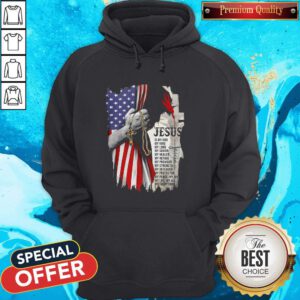 Cool Jesus Is My God My Everything American Flag Independence Day Hoodie