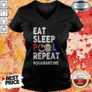 Cute Eat Sleep Pool Repeat Quarantine V-neck