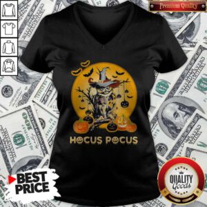 Cute Happy Halloween Owl Witch Hocus Pocus Pumpkin V-neck