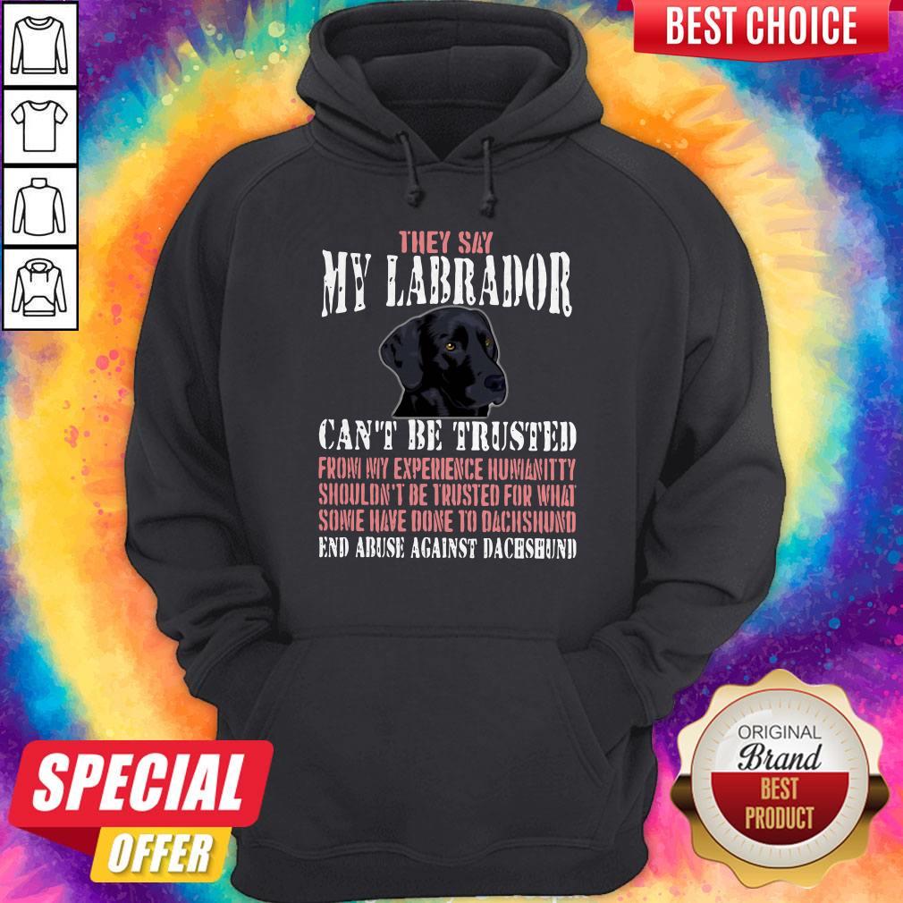 Cute They Say My Labrador Can't Be Trusted From My Experience Humanity Shouldn't Be Trusted For What Some Have Done To Labrador End Abuse Against Dachshund Hoodie