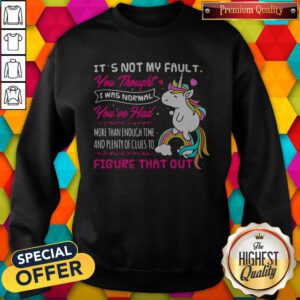 Cute Unicorn It's Not My Fault You Thought I Was Normal You've Had More Than Enough Time And Plenty Of Clues To Figure That Out Hoodie Sweatshirt