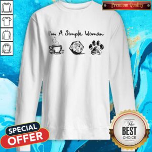 Good I'm A Simple Woman Coffee Dungeons Dragons And Dog Paw Sweatshirt