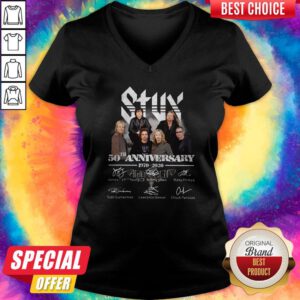 Happy Stux 50th Anniversary 1970 2020 Signatures V-neck