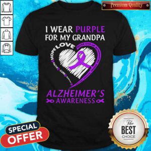 Hot I Wear Purple For My Grandpa Alzheimer's Awareness Heat Shirt