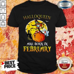 Lovely Halloqueen Are Born In February Ghost Witch Mask Shirt