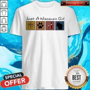 Lovely Just A Wisconsin Girl Flip Flop Dog Wine Wisconsin Map Shirt