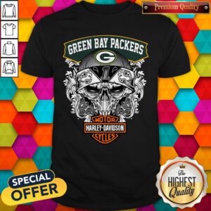Nice Green Bay Packers Motor Harley Davidson Cycles Shirt