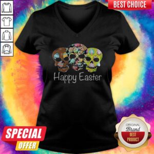 Official Happy Easter Skull Halloween V-neck