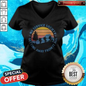 Pretty No Service Society Getting Away From It All Vintage V-neck
