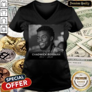 Rip Chadwick Boseman Black Panther 1977 2020 Thank You For The Memories Signature V-neck