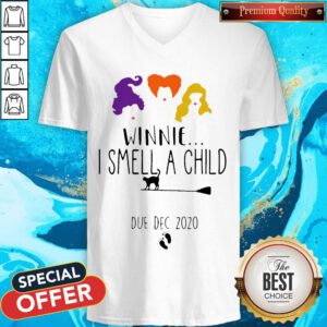 Sweet Hocus Pocus Winnie I Smell A Child Due Dec 2020 V-neck