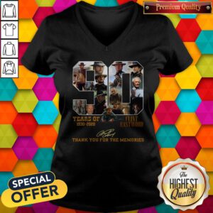 Top 90 Years Of Clint Eastwood 1930 2020 Signature V-neck