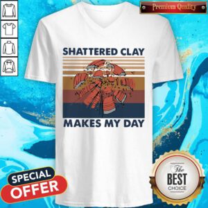 Top Skeet Shooting Shattered Clay Makes My Day Vintage Retro V-neck