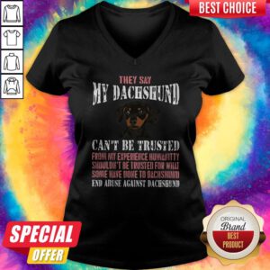 Top They Say My Dachshund Can'T Be Trusted From My Experience Humanity Shouldn't Be Trusted For What Some Have Done To Dachshund End Abuse Against Dachshund V-neck