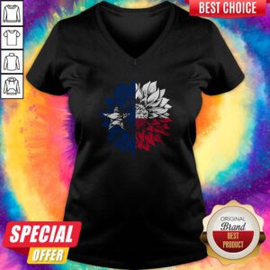 Wonderful I Want Sunflower Texas Flag V-neck