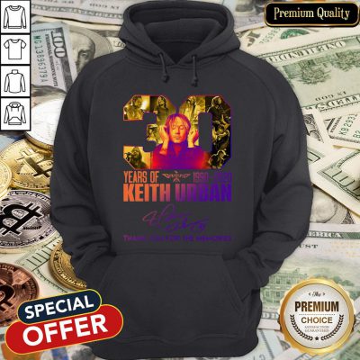 30 Years Of 1990-2020 Keith Urban Thank You For The Memories Signature Hoodie