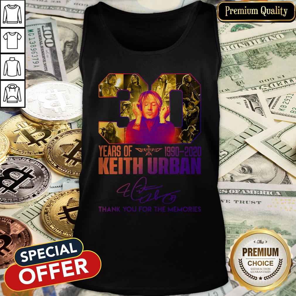 30 Years Of 1990-2020 Keith Urban Thank You For The Memories Signature Tank Top