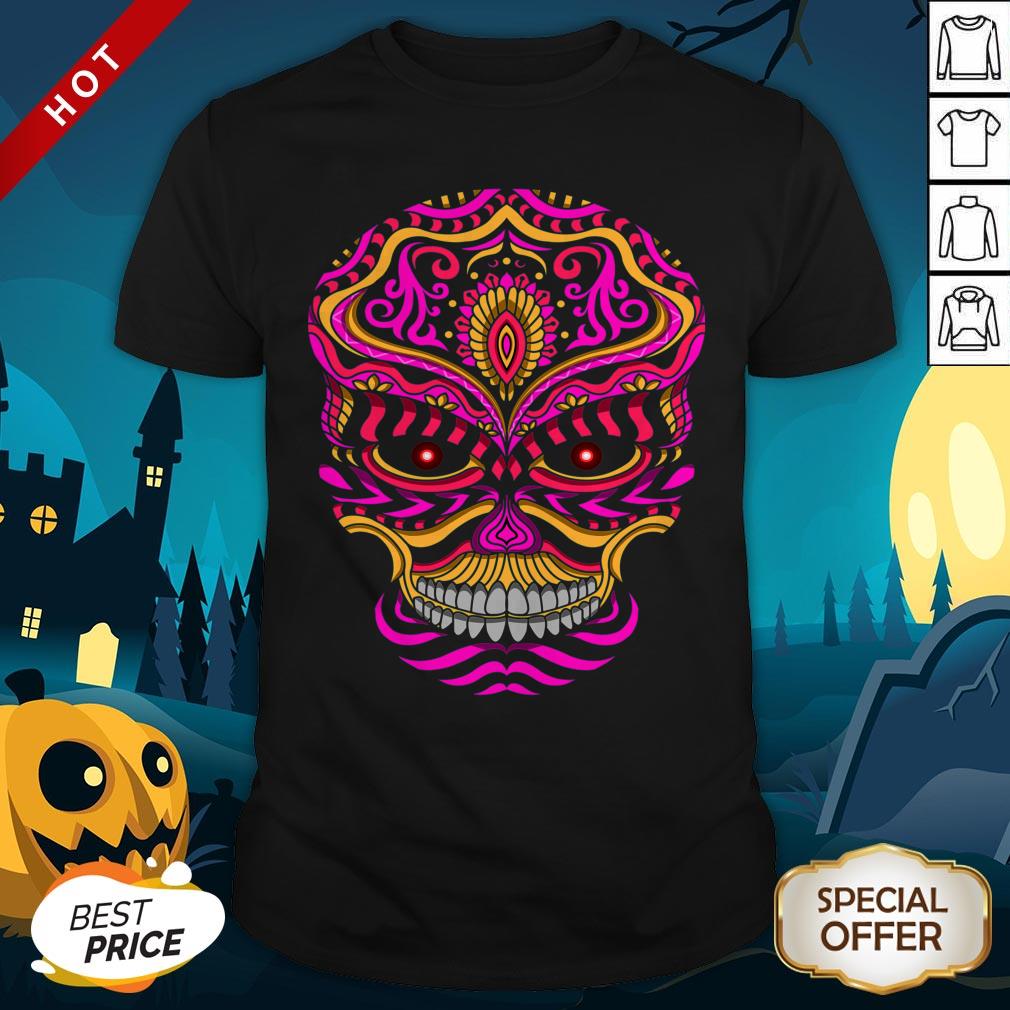 Abstract Day Of The Dead Sugar Skull Shirt