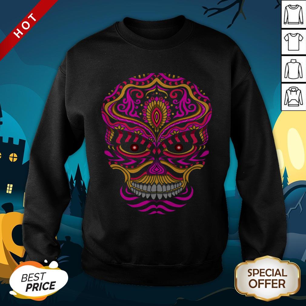 Abstract Day Of The Dead Sugar Skull SweatShirt