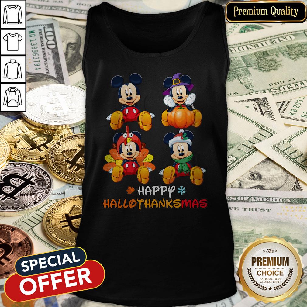 Awesome Mickey Mouse Happy Hallothanksmas Tank Top