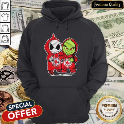 Baby Skeleton And Baby Grinch Boston Red Sox Hoodie