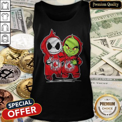 Baby Skeleton And Baby Grinch Boston Red Sox Tank Top