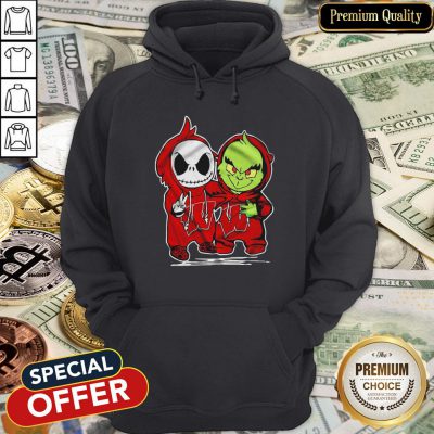 Baby Skeleton And Baby Grinch Wisconsin Badgers Hoodie
