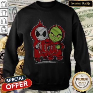 Baby Skeleton And Baby Grinch Wisconsin Badgers SweatShirt