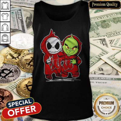 Baby Skeleton And Baby Grinch Wisconsin Badgers Tank Top