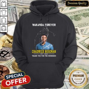 Black Panther Wakanda Forever Rip Chadwick Boseman 1977 2020 Thank You For The Memories Signature Hoodie