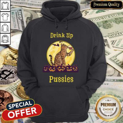 Cat Drink Up Pussies Pumpkin Halloween Hoodie