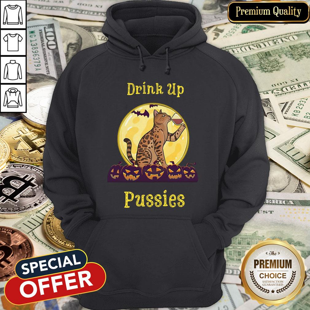 Cat Drink Up Pussies Pumpkin Halloween Hoodie