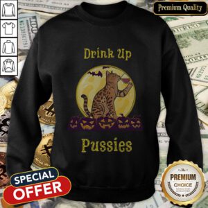 Cat Drink Up Pussies Pumpkin Halloween SweatShirt