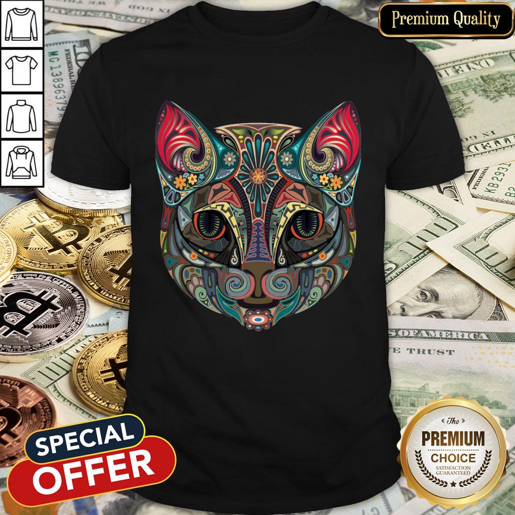 Cat Sugar Skull Day Of The Dead Halloween Shirt