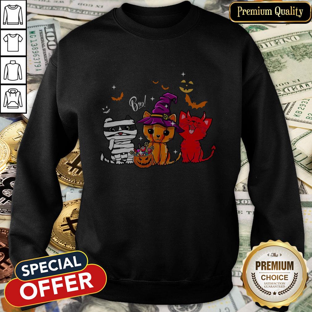Cats Witch Boo Halloween SweatShirt