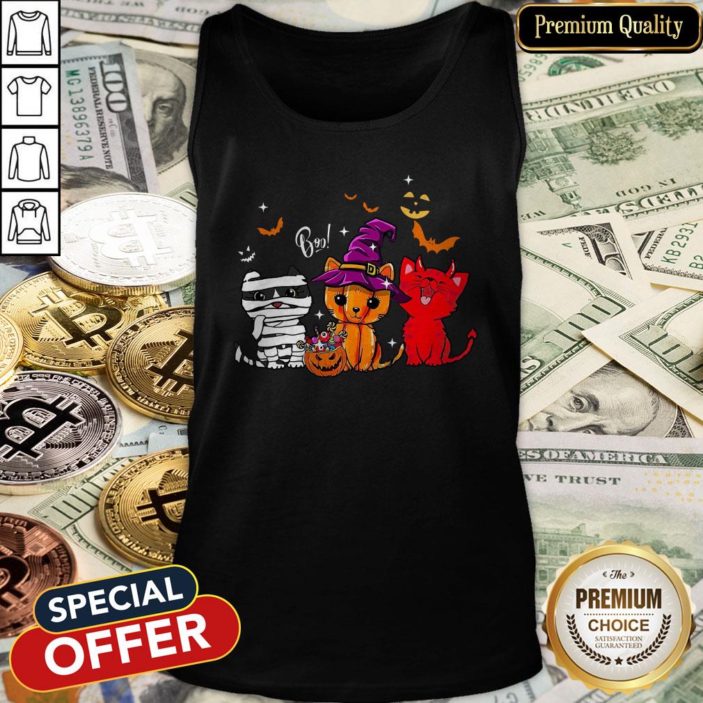 Cats Witch Boo Halloween Tank Top