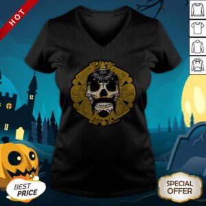 Cholo Calavera Sugar Skull Dia De Muertos Day Of Dead V-neck