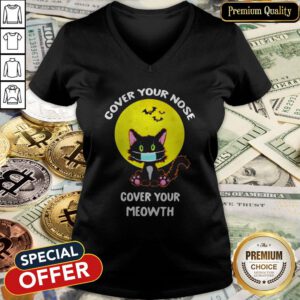 Cover Your Nose Cover Your Meowth Halloween V-neck