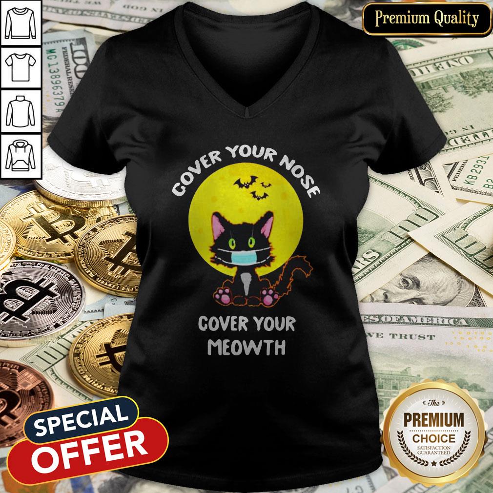 Cover Your Nose Cover Your Meowth Halloween V-neck