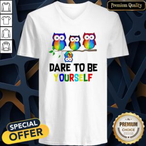 Cute Owls Dare To Be Yourself LGBT V-neck