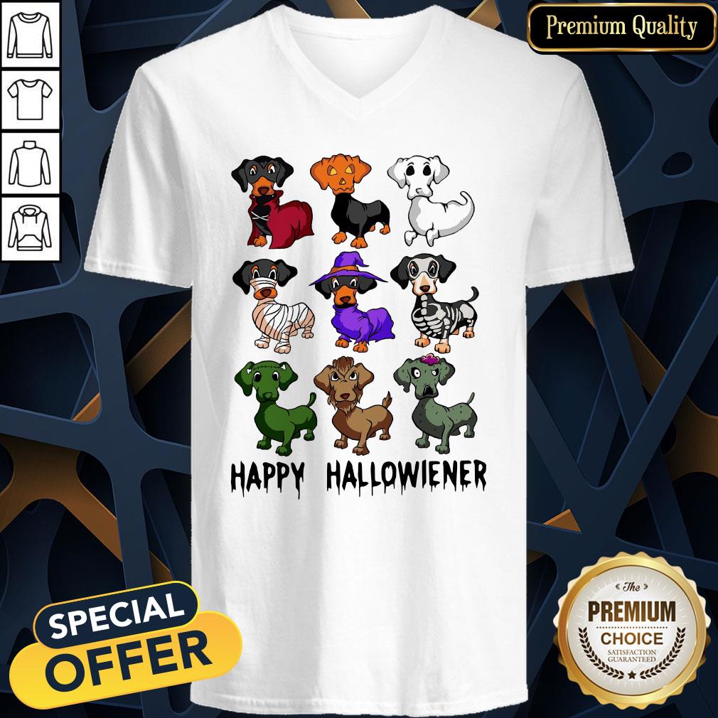 Dachshund Dog Happy Halloween V-neck