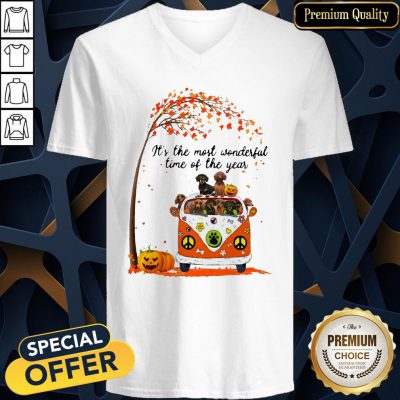 Dachshund It's The Most Wonderful Time Of The Year Halloween V-neck