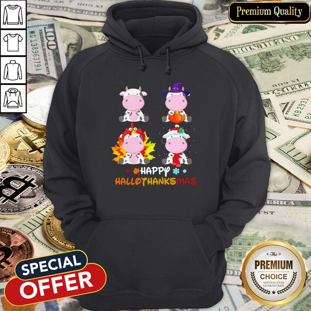 Dairy Cows Chibi Happy Hallothanksmas Halloween Hoodie